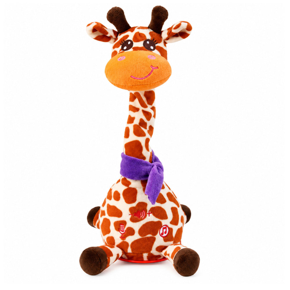LEAN Toys Interaktive Plüschgiraffe tanzt, singt und wiederholt Geräusche, braun, 30 cm – Produktabbildung 2