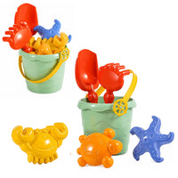 Sea sand set bucket molds shovel rake 6-piece