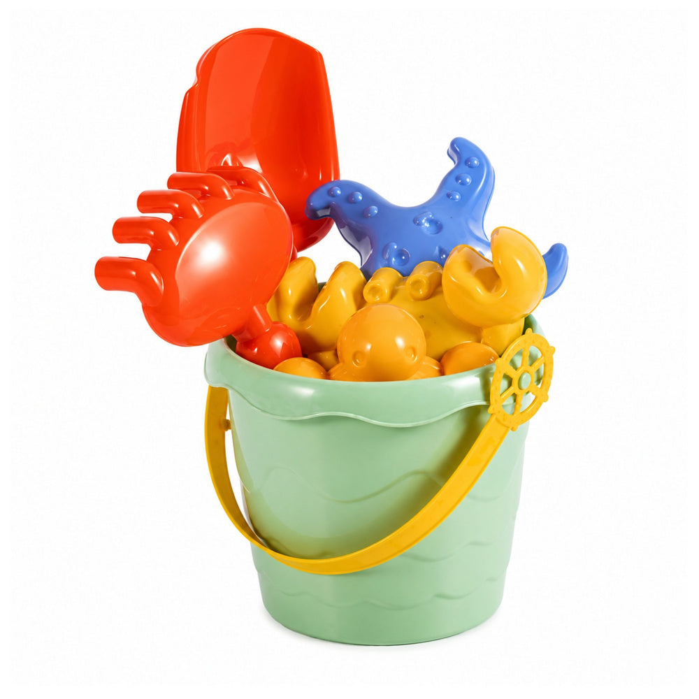 Sea sand set bucket molds shovel rake 6-piece (3)