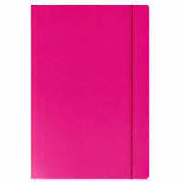 Pink varnished cardboard folder with elastic band A4+ 300 gsm – packaging