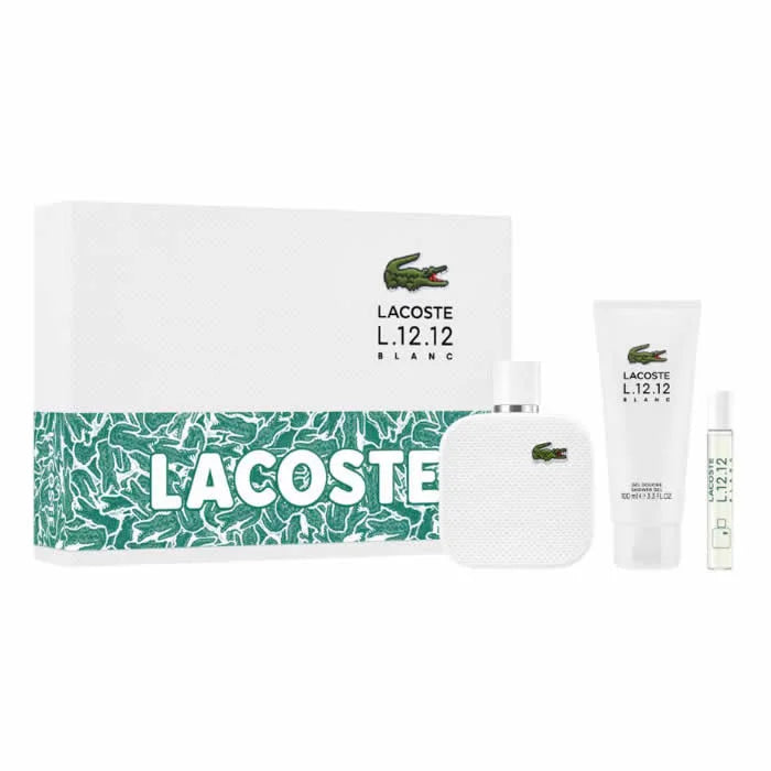 Lacoste L.12.12 Blanc Eau de Toilette Spray 100ml 3-Piece Set