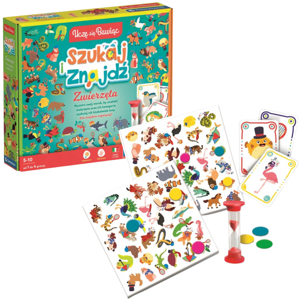 Brettspiel Suchen und Finden Tiere Polnische Sprache Clementoni 50291