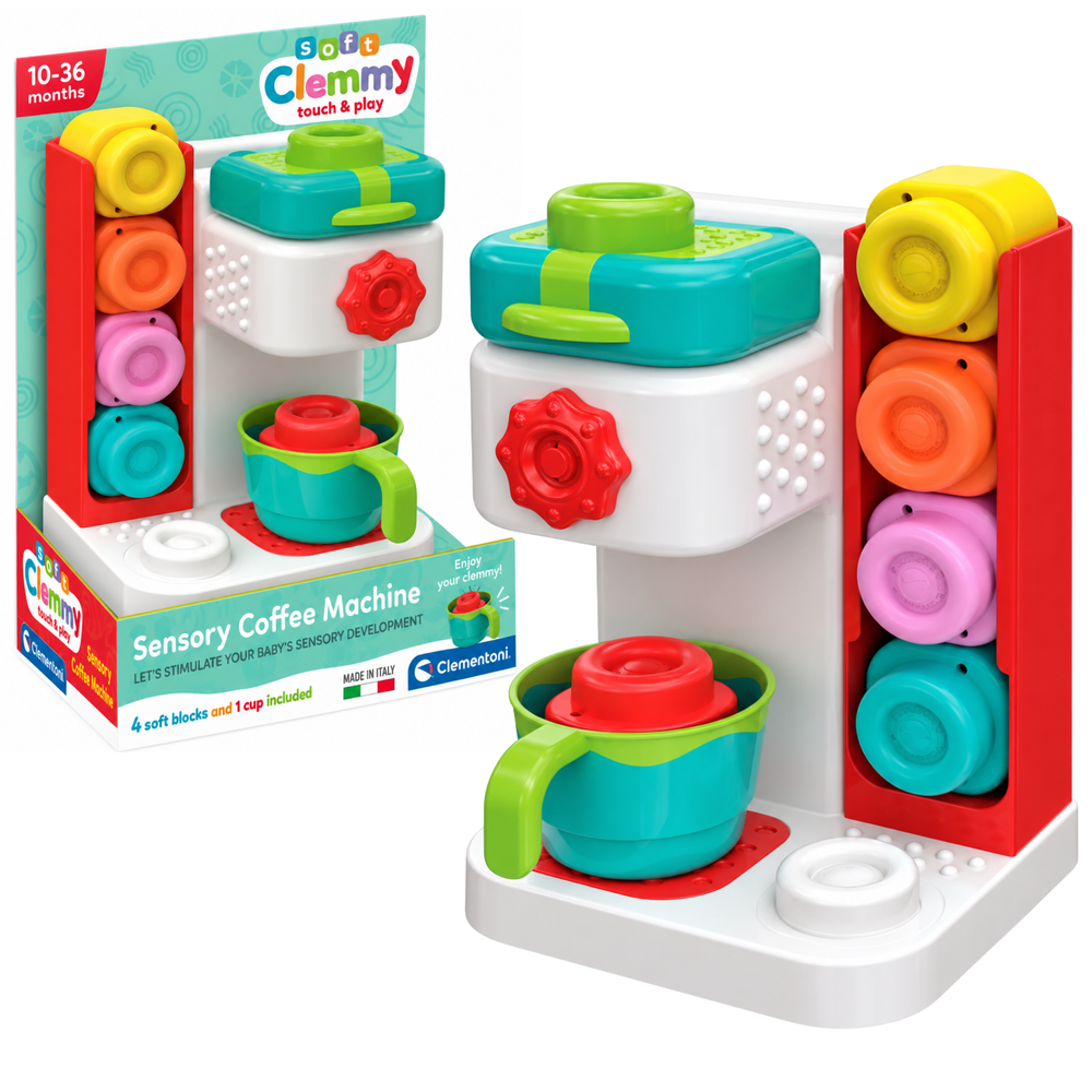 Clemmy Sensorische Kaffeemaschine Weiche Bausteine Clementoni 17616