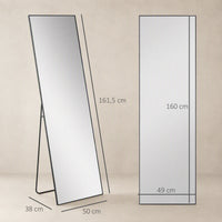 HOMCOM Großer Standspiegel, Wandspiegel, Ganzkörperspiegel, 161,5 cm, Silber – Produktabbildung 3