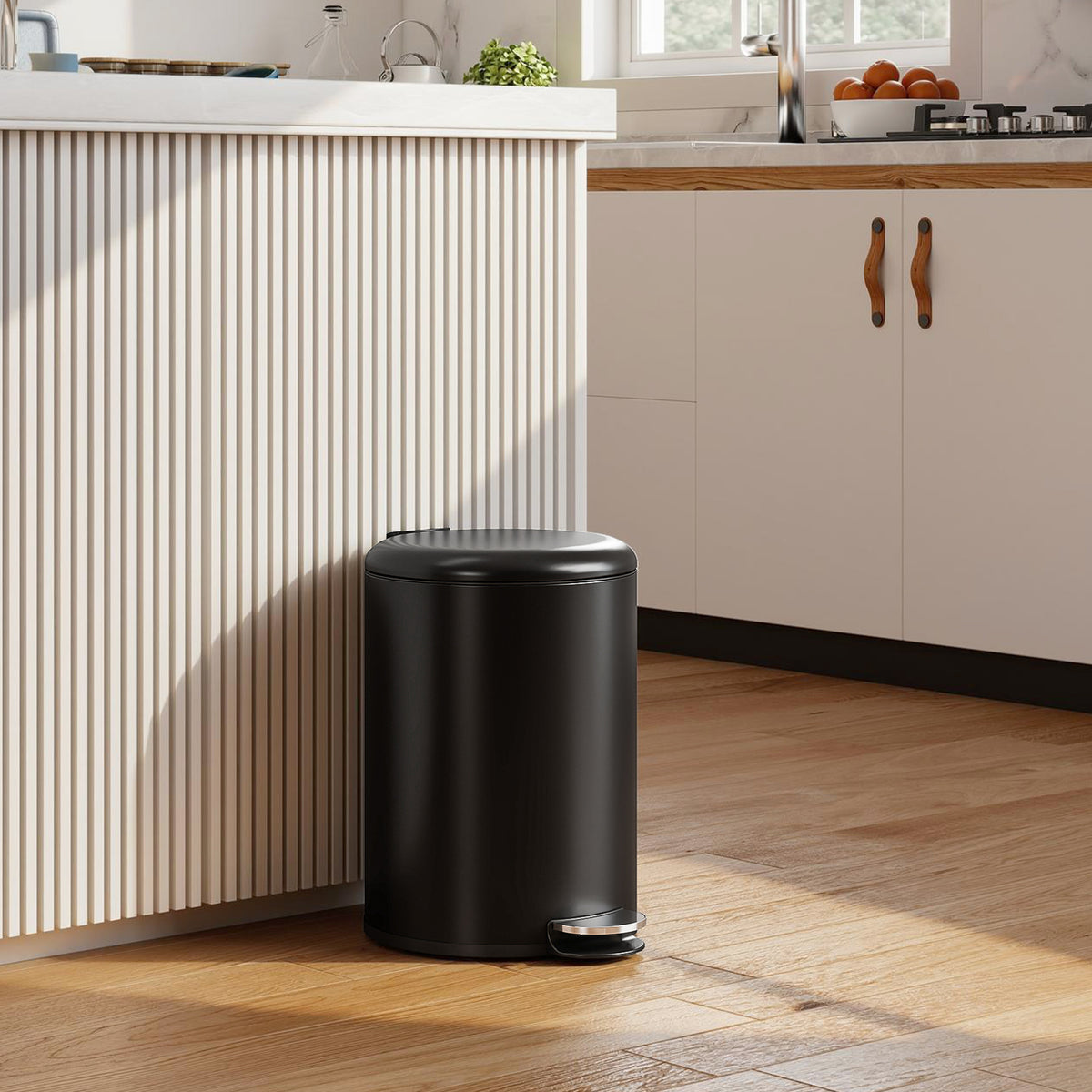 HOMCOM 20-Liter Küchen-Mülleimer, Fingerabdruckresistenter Metall-Abfalleimer mit Soft-Close-Deckel – Produktabbildung 2