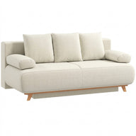 HOMCOM Schlafsofa mit verstellbarer Rückenlehne, Bettfunktion, verstecktem Stauraum und Cordbezug, Beige
