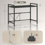 HOMCOM Mikrowellenregal, 3 Haken, ausziehbar, Metall, 40 cm hoch, Schwarz – Produktabbildung 3