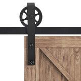 HOMCOM Gleitschienen-Bausatz für Schiebetür, rustikales Design, Karbonstahl, 200x4x0,6 cm, bis 90 kg – Produktabbildung 7