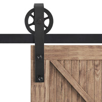 HOMCOM Gleitschienen-Bausatz für Schiebetür, rustikales Design, Karbonstahl, 200x4x0,6 cm, bis 90 kg – Produktabbildung 7