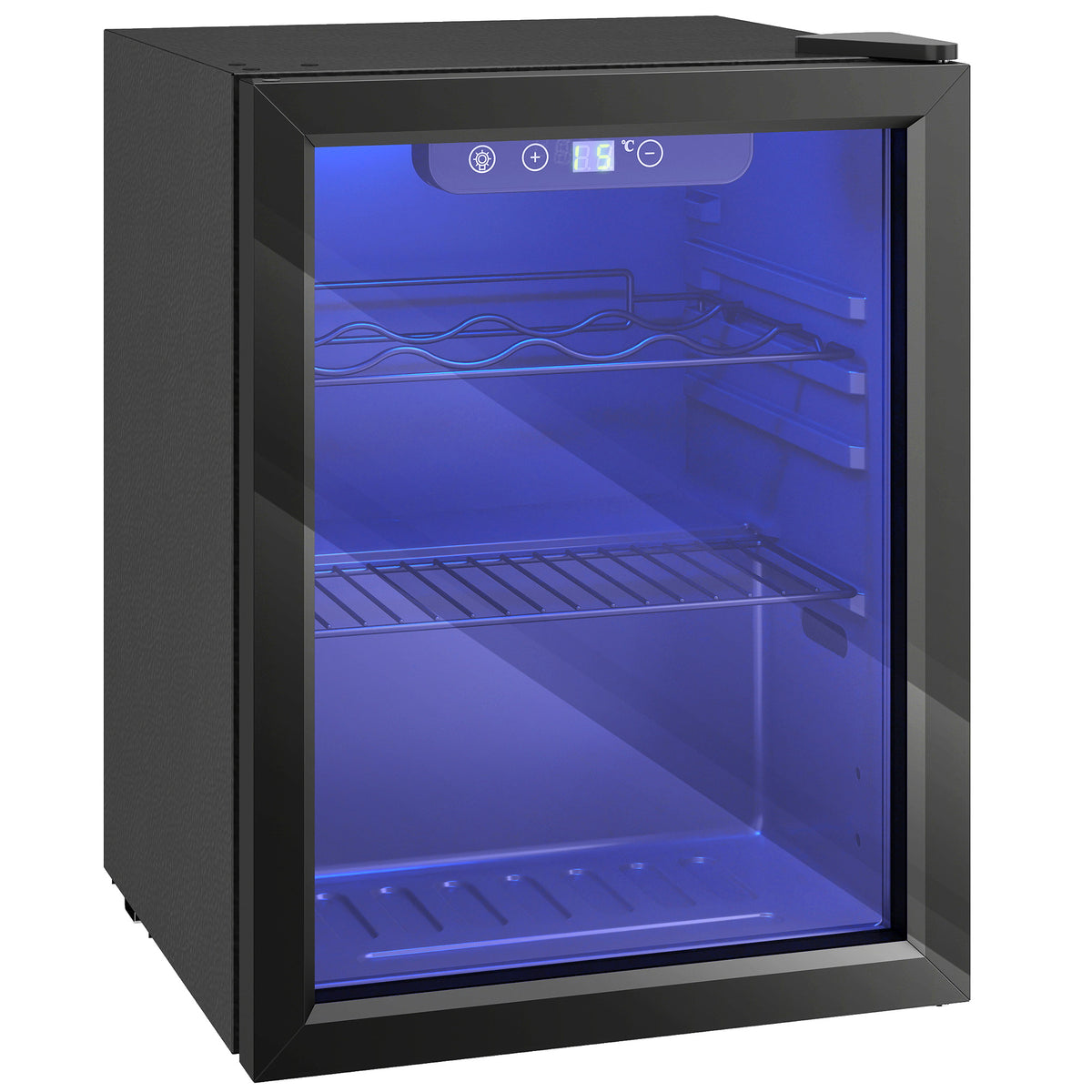 HOMCOM Weinkühler für 16 Flaschen, 48 L Kapazität, 4–16°C, Unterbau Kühlschrank für Getränke und Bier, mit