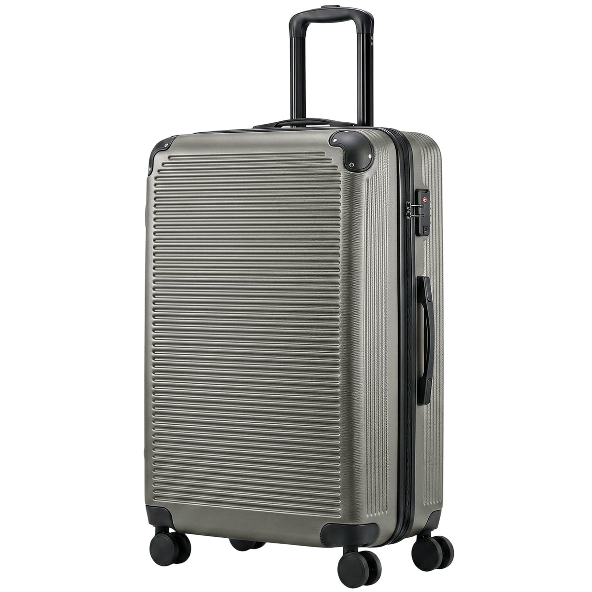 HOMCOM Reisekoffer Hartschale erweiterbar Rollkoffer Trolley 4 Rollen TSA Schloss 77 cm Dunkelgrau
