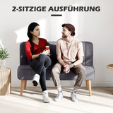 HOMCOM 2-Sitzer Sofa, weiche Polsterung, pflegeleichter Bezug, bis 220 kg, 117 x 56,5 x 77 cm – Produktabbildung 6