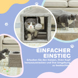 PawHut Katzentunnel, 2 Katzenhöhlen, Kratzflächen und Ballspielzeug, 98 cm x 30 cm x 30 cm, Braun + Grau – Produktabbildung 6