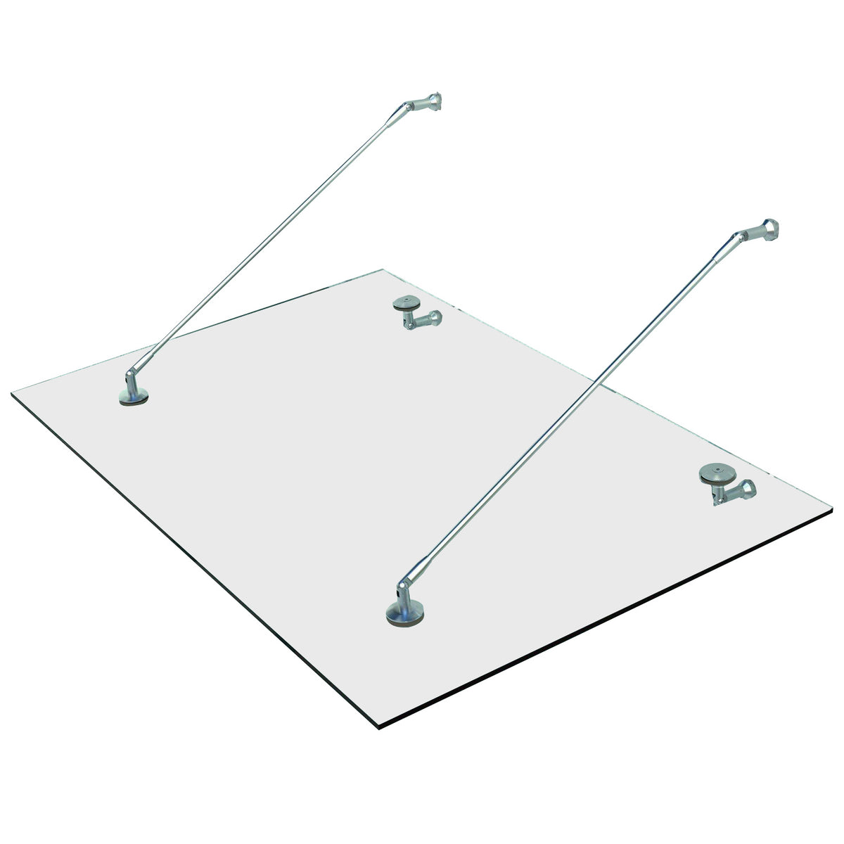 Vordach Glasvordach Türvordach, Gehärtetem Glas, 304 Edelstahl Klarglas 150 x 90 cm