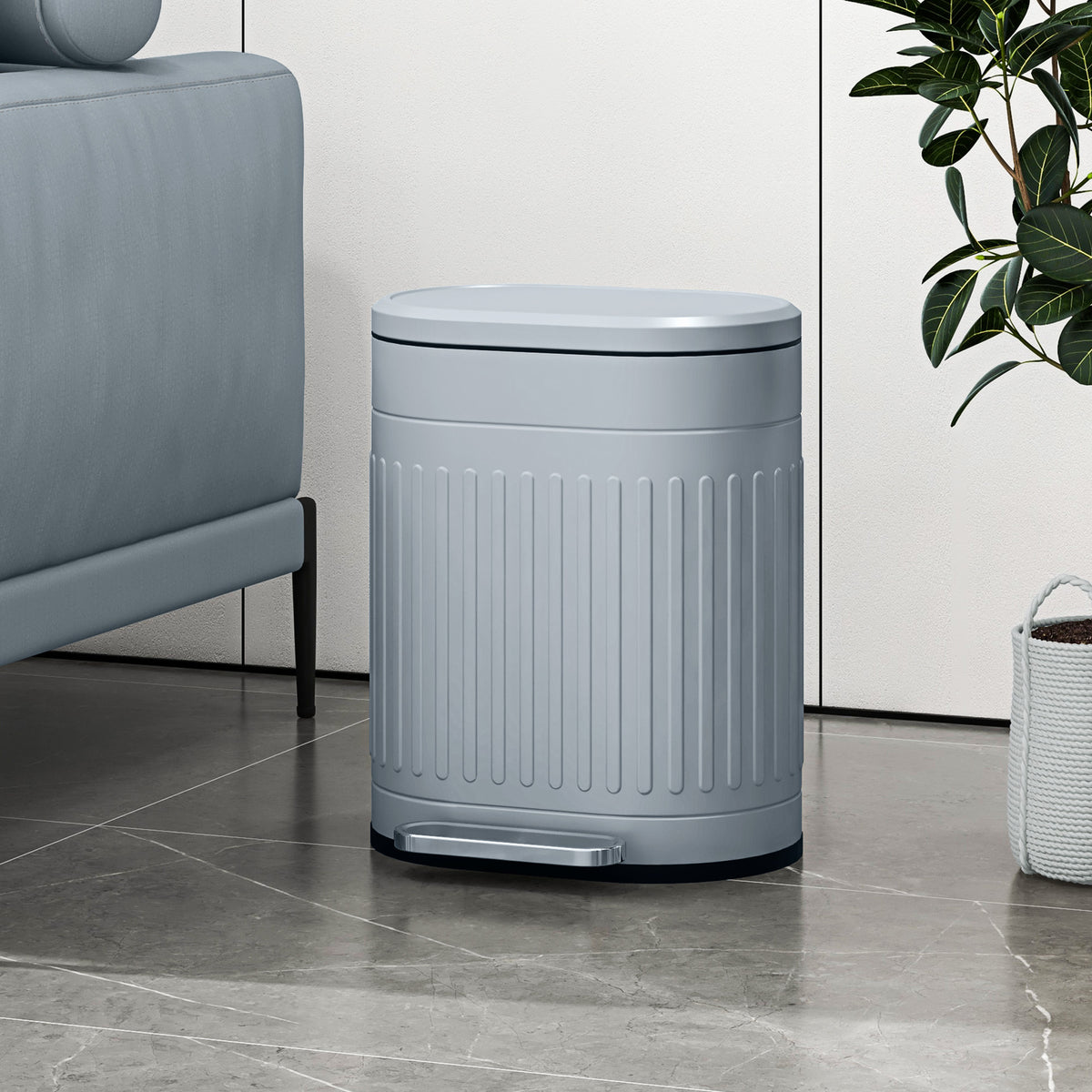 20L Trash Can Pedal Bin with Lid, Foot Pedal, Removable Inner Bucket, Soft-Close Function 36.5 x 31.2 x 45 cm (2)