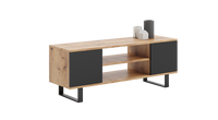 RTV Focus 155 cm cabinet - metal legs oak craft - black