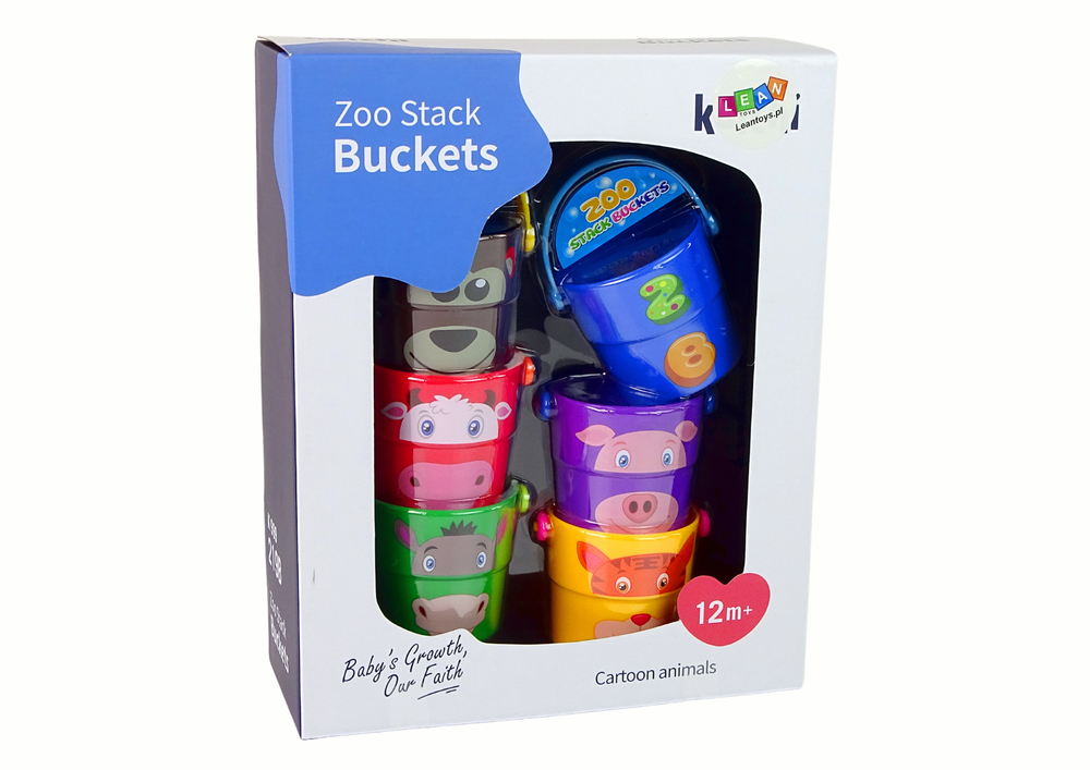A set of colorful animal buckets - a pyramid (4)