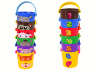 A set of colorful animal buckets - a pyramid (2)