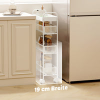 HOMCOM Küchenwagen aus Metall, 3 Körbe, schmales Design, 4 Räder, für Küche, Wohnzimmer, Badezimmer – Produktabbildung 6