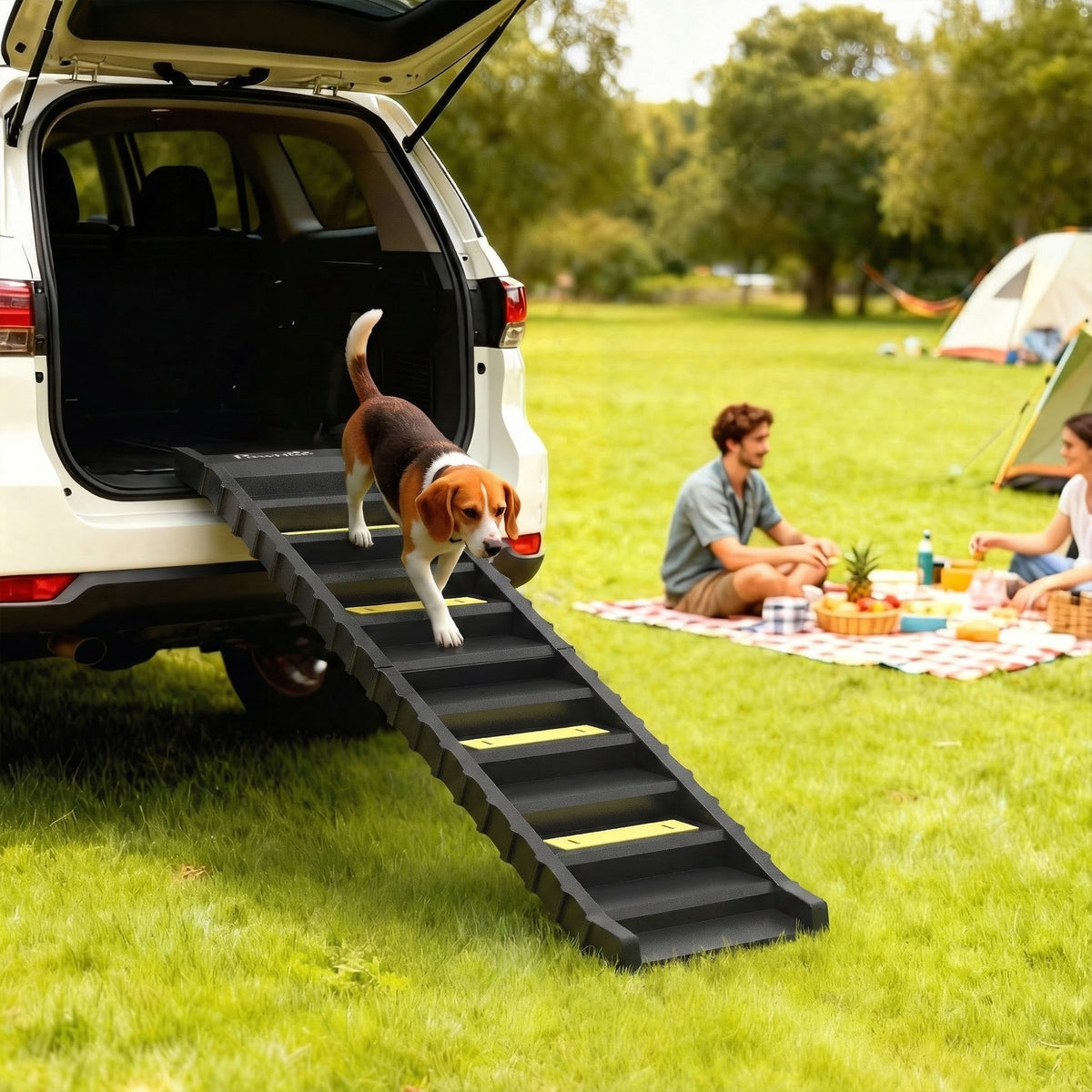 PawHut Hunderampe klappbar Hundetreppe Auto & SUV rutschfest Hundeautorampe für Große Tiere bis 25 kg – Produktabbildung 2