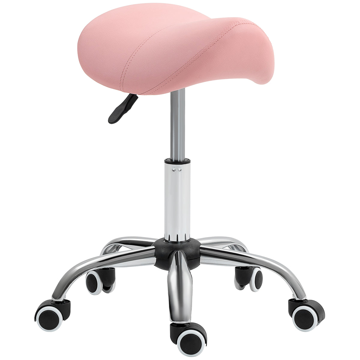 Height-adjustable rolling stool 49-61 cm, work stool 360° swivel, office stool for office, salon, massage, spa