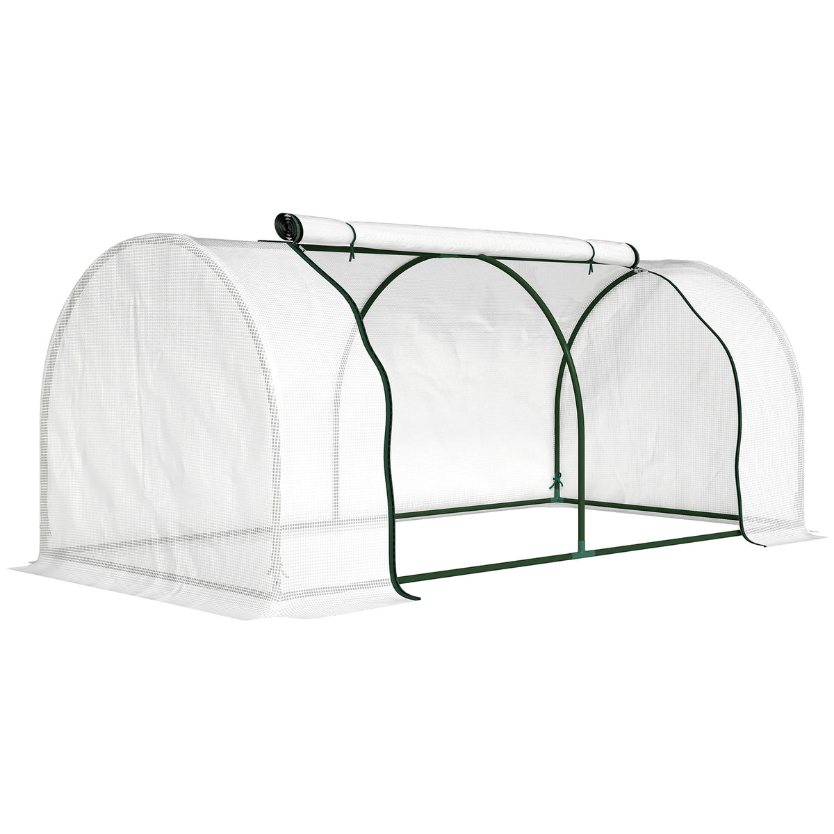 Greenhouse with PE mesh film, winterproof steel foil greenhouse, cold frame 200 x 100 x 80 cm white