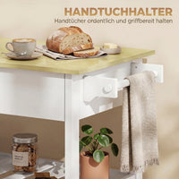 HOMCOM Küchenwagen mit Stauraum, Rollende Kücheninsel mit großer Arbeitsplatte, Schublade, 2 offenen – Produktabbildung 6
