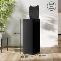 HOMCOM 50L Sensor-Mülleimer, berührungslos Küchenmülleimer mit Bewegungssensor, fingerabdruckresistent – Produktabbildung 3