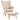 Accent chair with ottoman, corduroy-look lounge chair, armchair with wooden legs, for living room, beige