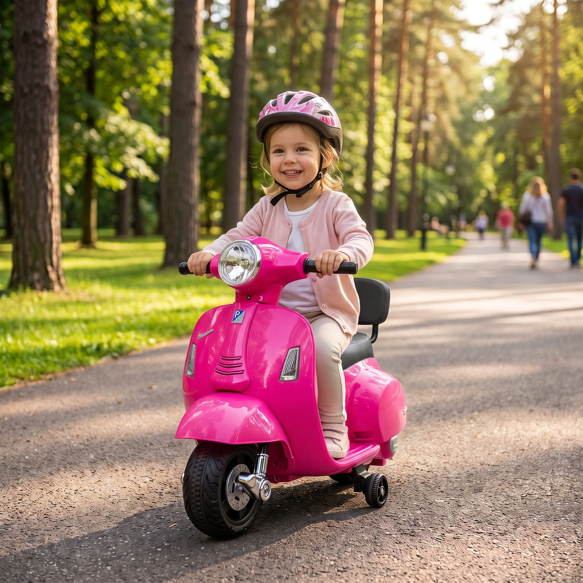 Elektro Motorrad Kinder Mini Vespa GTS 6V Elektromotorrad mit Lithium-Akku Ergonomischer Sitz – Produktabbildung 2
