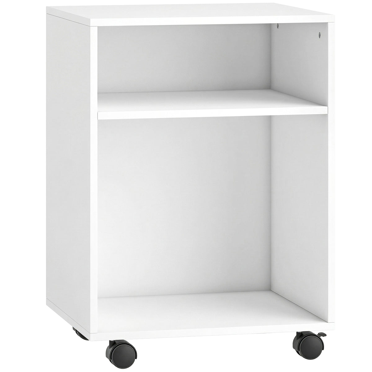 Printer Stand Printer Table with 2 Open Shelves and Lockable Wheels for Office Home Fax Scanner 40 x 35 x 56 cm
