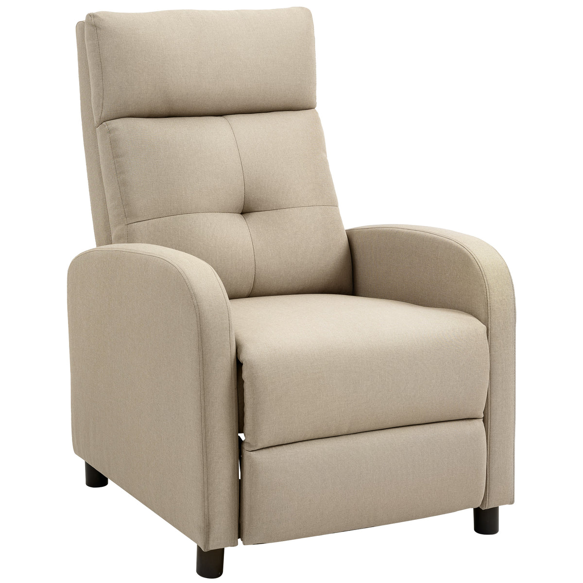 HOMCOM Relaxsessel mit Liegefunktion, ausfahrbares Fußteil, Taschenfederkern, bis 150 kg, Beige