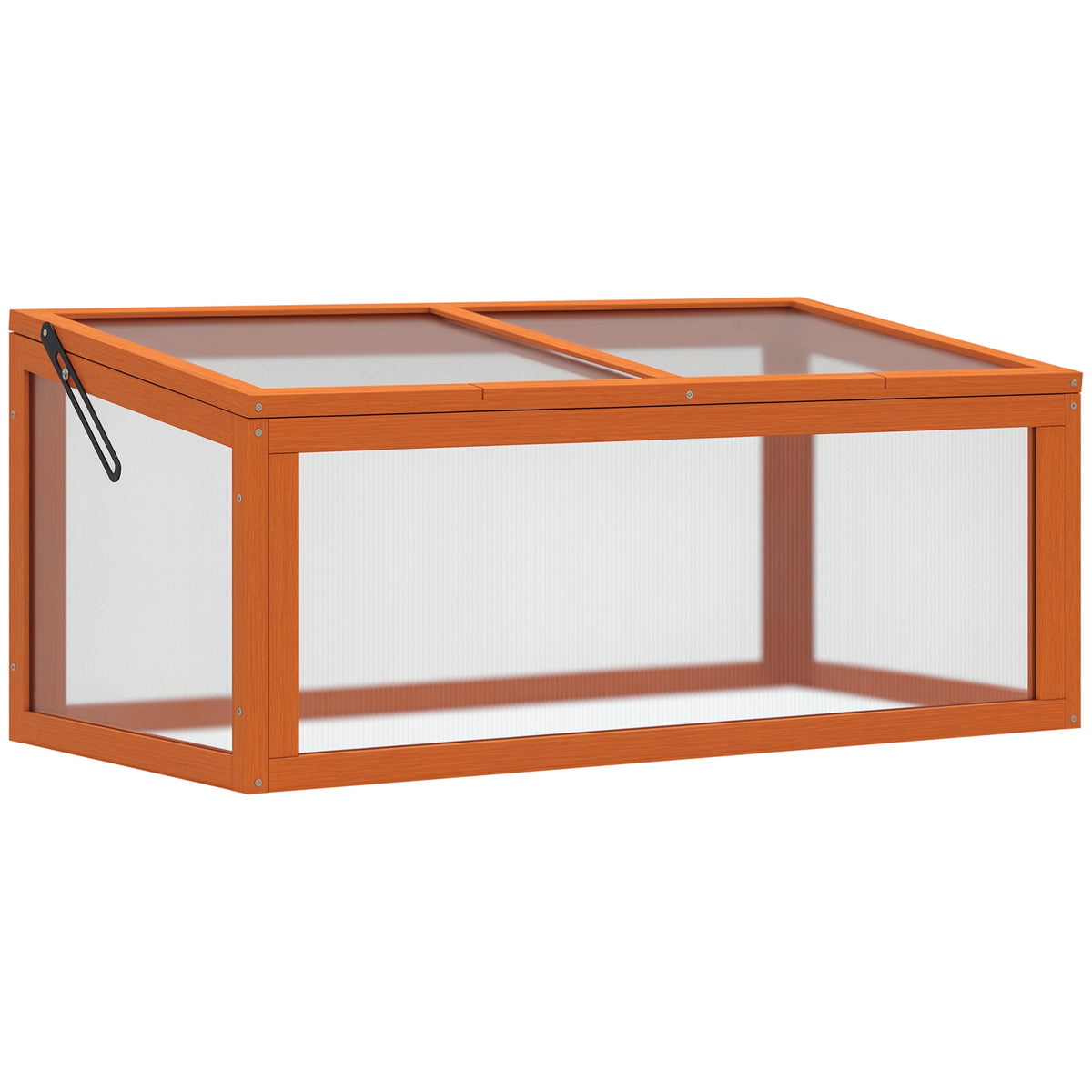 Cold Frame Wooden and Polycarbonate Greenhouse 90 x 46 x 40 cm Greenhouse with Cover Weatherproof Cold Frame Box