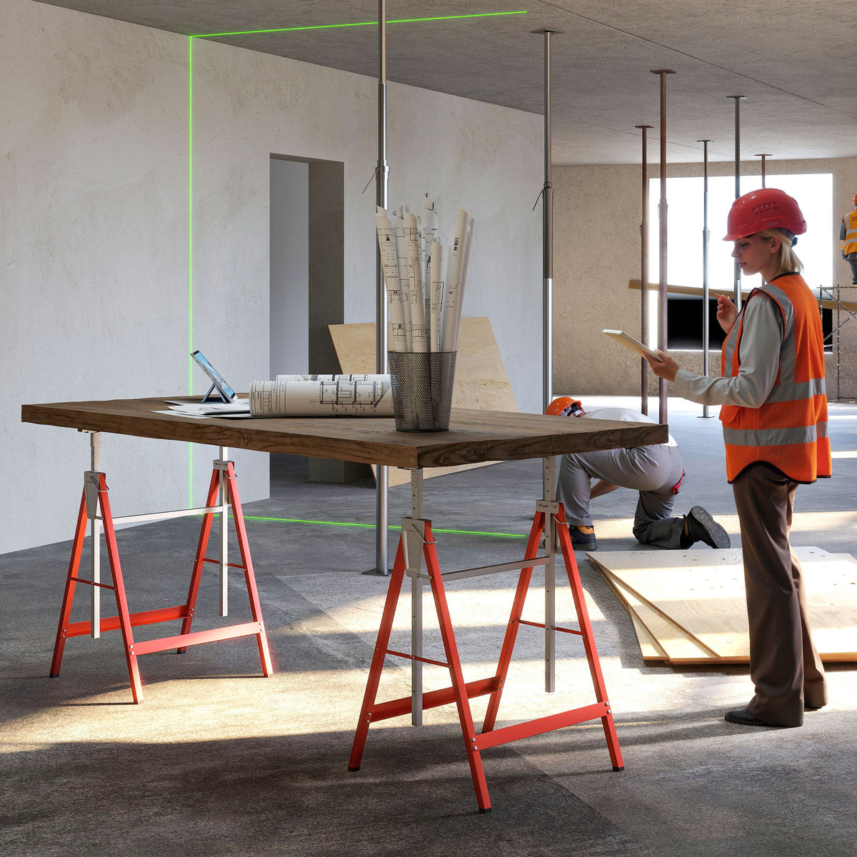 HOMCOM 2 x Gerüstbock, Unterstellbock, Stahl, Rot – Produktabbildung 8