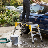 HOMCOM Arbeitsplattform Alu Werkbank Klappbar Arbeitstisch bis 150 kg, Arbeitsbühne mit Griff – Produktabbildung 10