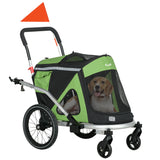 PawHut 2-in-1 Hundebuggy Hundejogger Fahrradanhänger bis 20kg 2 Reflektoren 1 Sicherheitsleine 150 x 68 – Produktabbildung 9