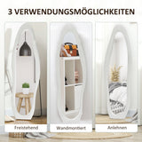 HOMCOM Ganzkörperspiegel, wellige Form, 160 x 50 cm, freistehend, samtartiger Rahmenbezug, Schlafzimmer – Produktabbildung 6
