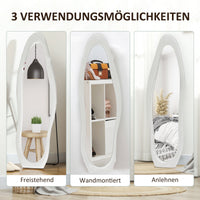 HOMCOM Ganzkörperspiegel, wellige Form, 160 x 50 cm, freistehend, samtartiger Rahmenbezug, Schlafzimmer – Produktabbildung 6