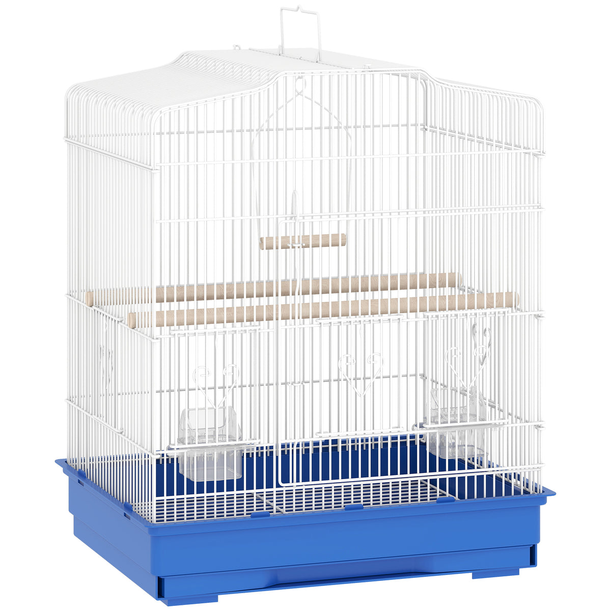 PawHut Vogelkäfig im Vintage-Design für kleine Vogelarten inkl. Zubehör 46,5 x 36 x 59 cm Stahl, Holz