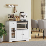 HOMCOM Küchenschrank mit Kabelloch, Kommode mit 2 Schränken, offenes Fach, Schublade, 80 x 35 x 72,2 cm – Produktabbildung 2