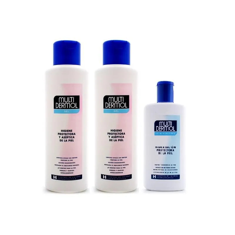 Multidermol Pack 2 Shower Gels 750ml Body Milk 250ml