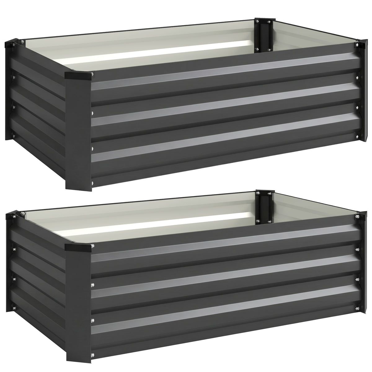 Raised garden bed, herb garden, weather-resistant, open base, 100 x 60 x 30 cm, dark gray