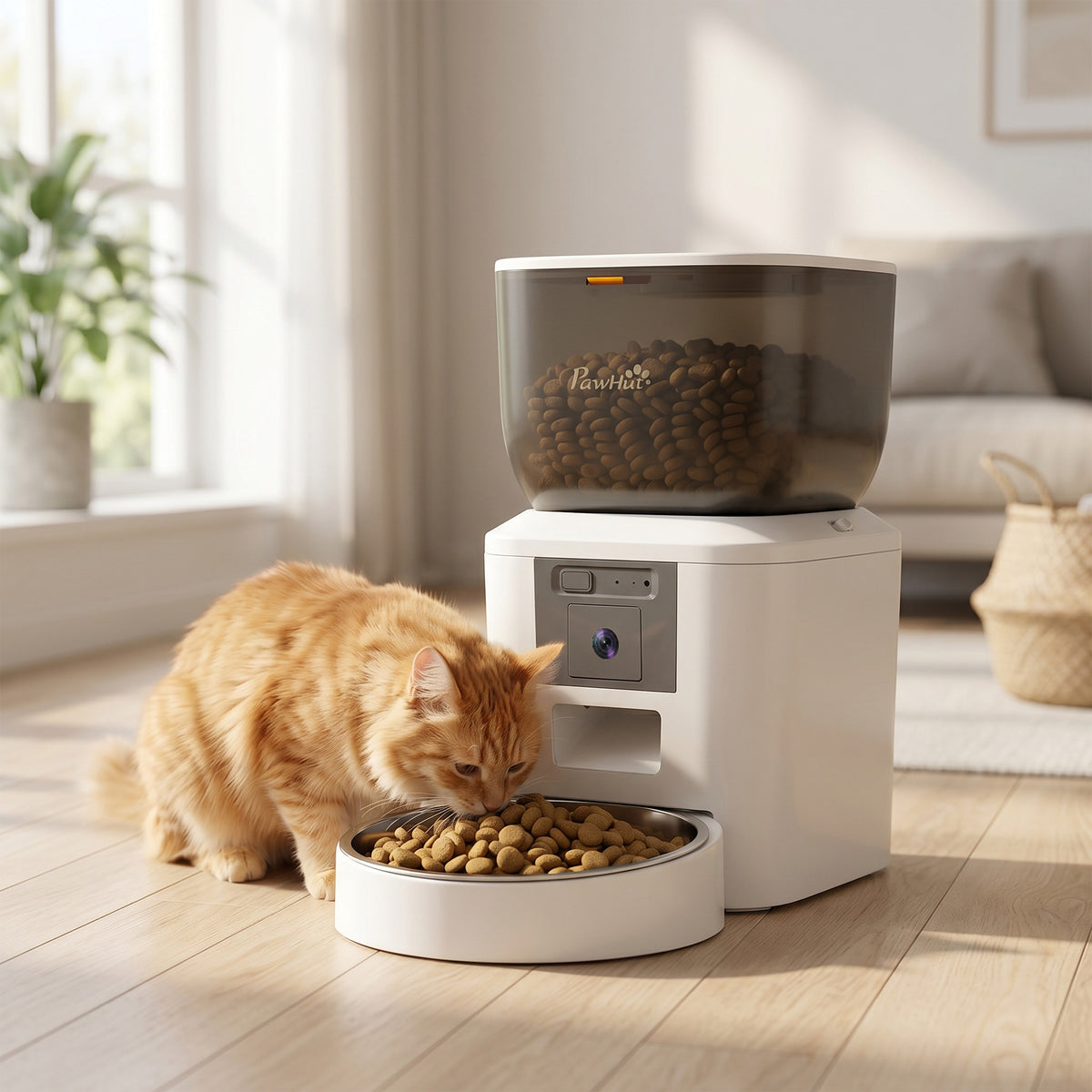 Automatic cat feeder with camera, 2.4 GHz Wi-Fi, app control, 4L feeder for 1–10 meals, 2-way audio (2)