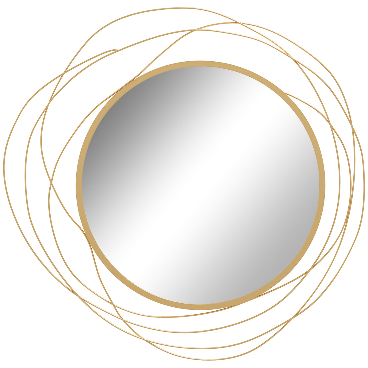 Wall decoration, round wall mirror, metal frame, Φ65 cm, color: gold