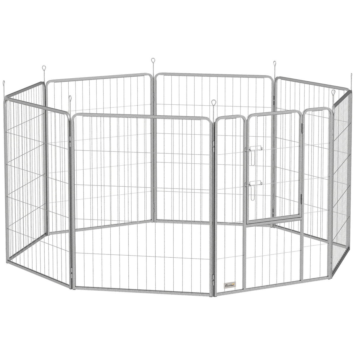 PawHut Haustiergehege, Hundezaun, Haustierspielplatz, flexibel anpassbar, rostfreier Stahl