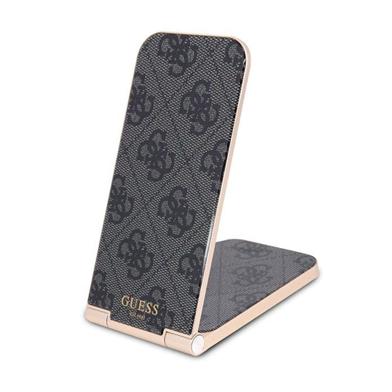 Guess 4G Pattern MagSafe - faltbar indirektní Ladegerät 2 in 1 s MagSafe für iPhone a AirPods 15W (schwarz)