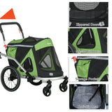 PawHut 2-in-1 Hundebuggy Hundejogger Fahrradanhänger bis 20kg 2 Reflektoren 1 Sicherheitsleine 150 x 68 – Produktabbildung 8