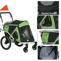 PawHut 2-in-1 Hundebuggy Hundejogger Fahrradanhänger bis 20kg 2 Reflektoren 1 Sicherheitsleine 150 x 68 – Produktabbildung 8
