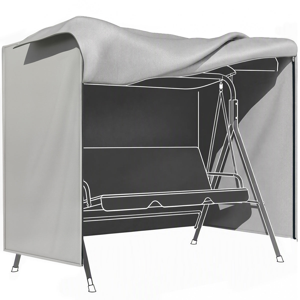 Outsunny Schutzhülle für Hollywoodschaukel, reißfest, wasserdicht, staubdicht, Polyester, 177 x 114 x 152 cm