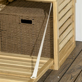 Outsunny Aufbewahrungsbox mit Spalier, 4 Hängeregale, Magnettür, Massivholz, Natur, 80 x 45 x 160 cm – Produktabbildung 9